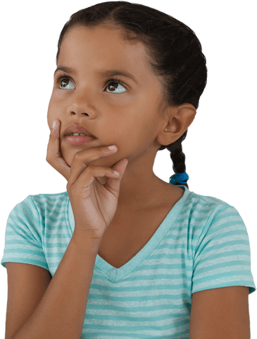 Contemplative Young Girl with Pensive Expression Transparent Background - Download Free Stock Videos Pikwizard.com