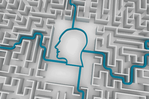 transparent human silhouette with maze background inside mind - Download Free Stock Videos Pikwizard.com