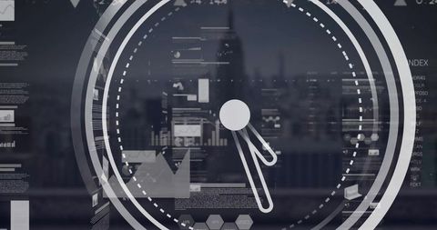 digital data flow overlaid with clock icon representing cyber network - Download Free Stock Images Pikwizard.com