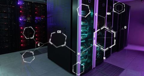 Holographic chemical structures in high-tech server room