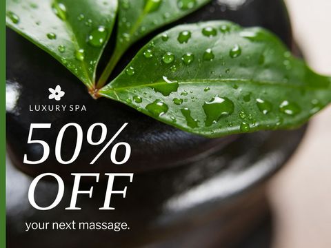 wellness spa promotion with dew-kissed leaves on stones - Download Free Stock Templates Pikwizard.com
