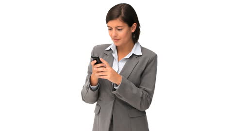 Professional Businesswoman Typing Message on Smartphone