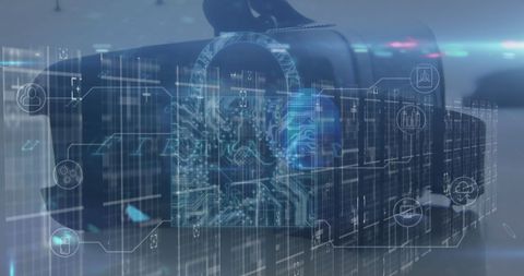 Data Security Concept Over VR Headset
