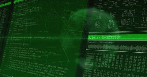 Green Encrypted Data With Global Connectivity Visualization - Download Free Stock Images Pikwizard.com