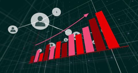 Rising Bar Graph with User Connections for Business Growth Concept - Download Free Stock Images Pikwizard.com