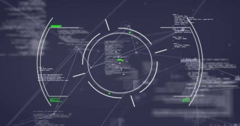Data Processing with Circular HUD Interface Overlay - Download Free Stock Images Pikwizard.com