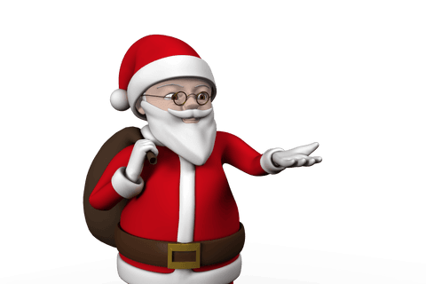 Transparent Vector Illustration of Father Christmas with Sack