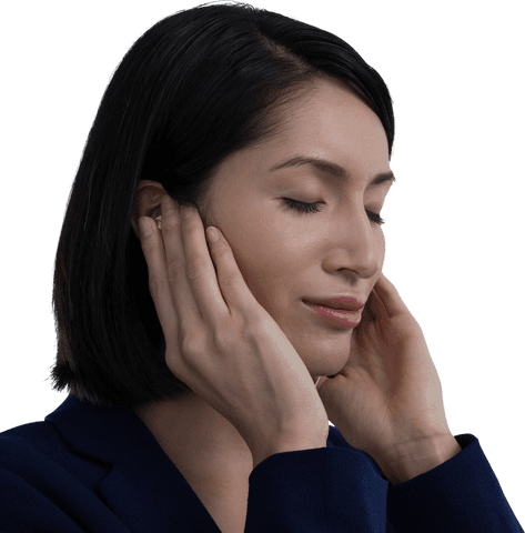 asian businesswoman listening with transparent headphones - Download Free Stock Videos Pikwizard.com