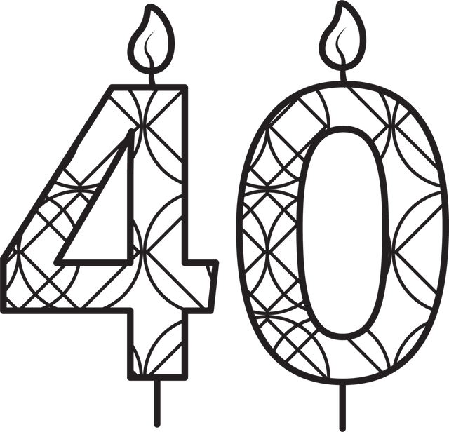 Black 40 Birthday Candle Outline with Pattern on Transparent Background - Download Free Stock Videos Pikwizard.com