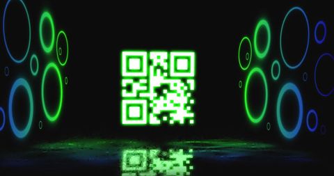 Flickering Neon QR Code with Digital Glow - Download Free Stock Images Pikwizard.com