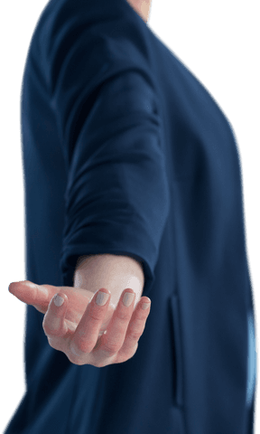 Businesswoman Presenting Invisible Product with Open Hand Gesture - Download Free Stock Videos Pikwizard.com