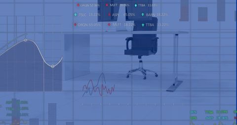 Stock Market Data Visualization with Office Background - Download Free Stock Images Pikwizard.com