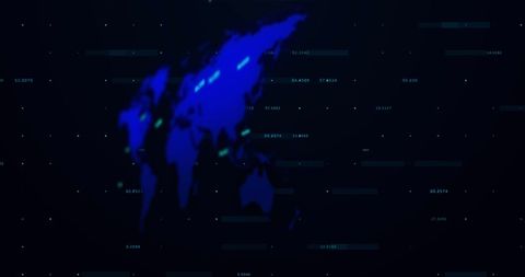Digital Map with Data Overlays Highlighting Global Connections - Download Free Stock Images Pikwizard.com