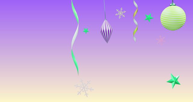 Festive Christmas Ornaments on Vibrant Purple Background - Download Free Stock Images Pikwizard.com