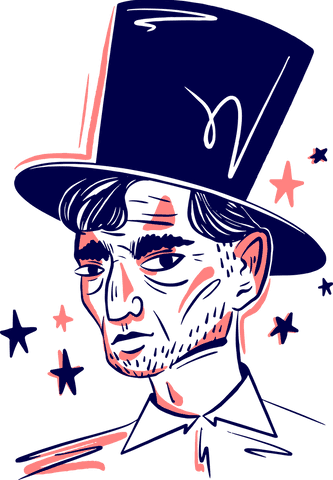 transparent lincoln illustration with stars celebrating history and patriotism - Download Free Stock Videos Pikwizard.com