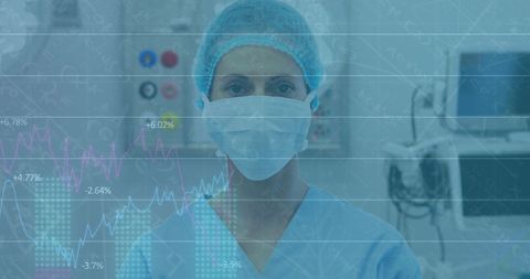 Female Surgeon Analyzing Data in Operating Room