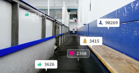 Digital Engagement Notifications in Empty Corridor