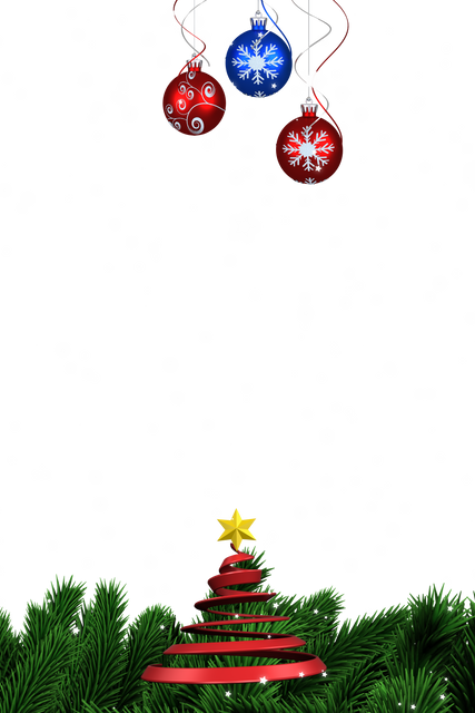 Christmas Tree Transparent Frame with Decorations and Snowfall - Download Free Stock Videos Pikwizard.com