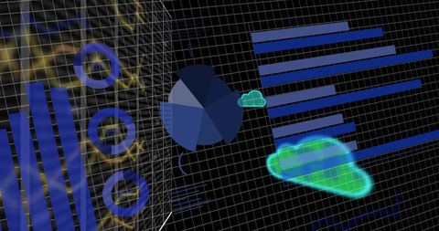 Digital Interface with Network and Cloud Data Visualizations - Download Free Stock Images Pikwizard.com