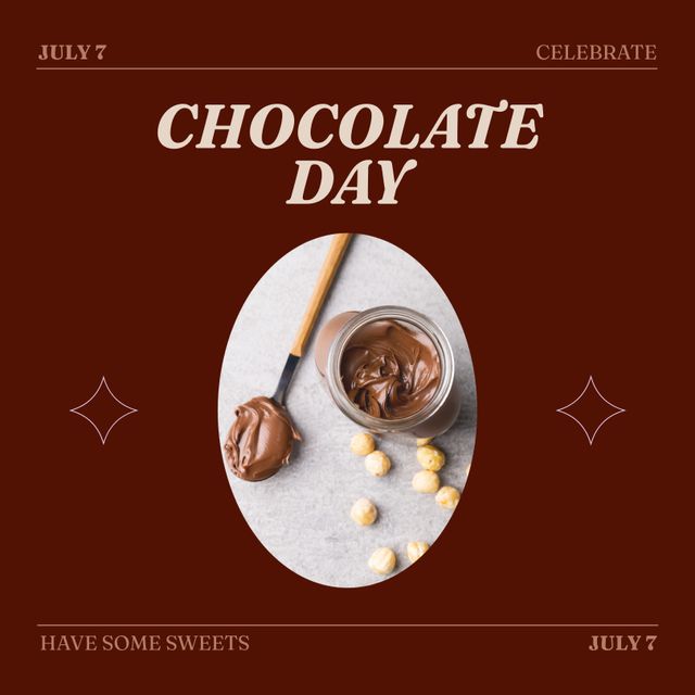 Celebrating World Chocolate Day with Chocolate Jar and Nuts - Download Free Stock Templates Pikwizard.com