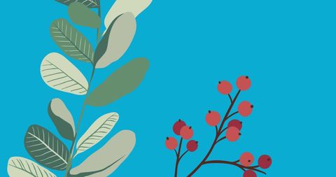 Hypnotic botanical pattern with simulated motion on blue