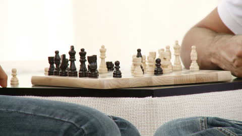 Close-Up Strategy Game with Chess Board