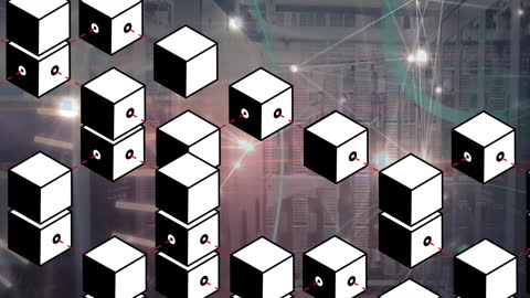 Digital Interface Concept with Data Processing Animation