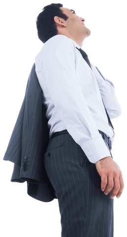 transparent happy businessman looking up with jacket over shoulder - Download Free Stock Videos Pikwizard.com