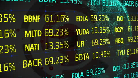 Illustrated Stock Market Trends with Animated Digital Interface