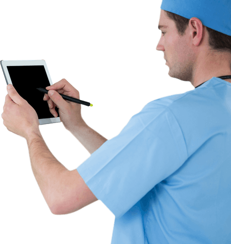 surgeon using transparent digital tablet for data entry - Download Free Stock Videos Pikwizard.com