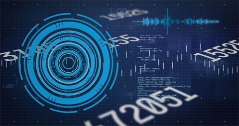 Digital finance world with codes and data visualization