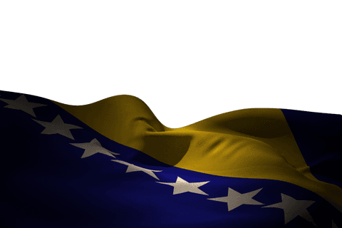 Stylized bosnia and herzegovina flag on transparent background