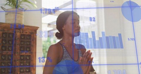 Peaceful Meditation with Data Insights in Modern Studio