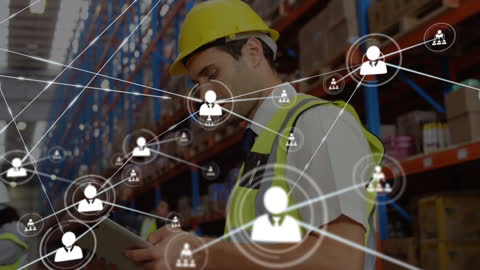 Warehouse Worker Utilizing Digital Network for Logistics