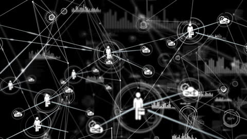 Global Network Connection Digital Interface with People Icons