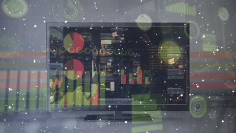 Modern Financial Data Processing with Digital Interface Graphics