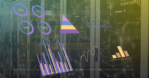 Interface with Statistical Data Visuals Against Servers - Download Free Stock Images Pikwizard.com