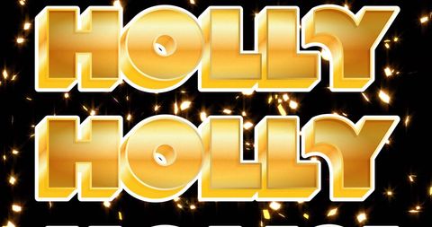 Festive Holly Text with Glowing Background