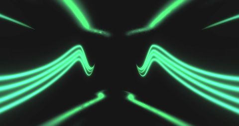 Hypnotic Motion of Neon Lights on Dark Background