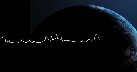 Digital Data Graph Overlay on Earth Globe Dark Background