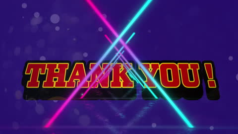 Retro Futuristic Thank You with Neon Lights