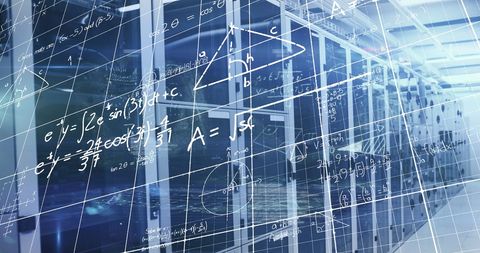 Mathematics and Data Processing in Modern Server Room - Download Free Stock Images Pikwizard.com