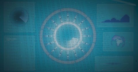 Abstract Digital Data Interface with Diagrams and Map Overlay - Download Free Stock Images Pikwizard.com