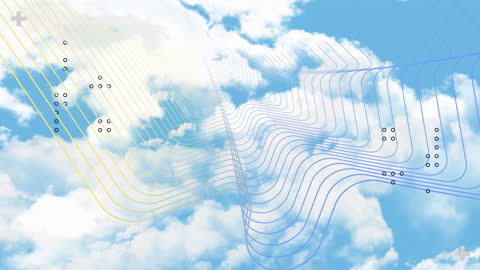 Digital Network Over Seascape Animation Visualizing Energy