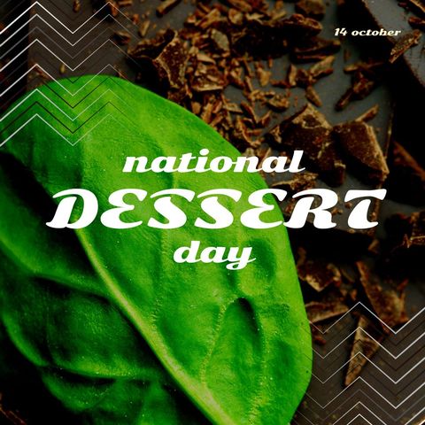 celebrating national dessert day with chocolate and leaf art - Download Free Stock Templates Pikwizard.com