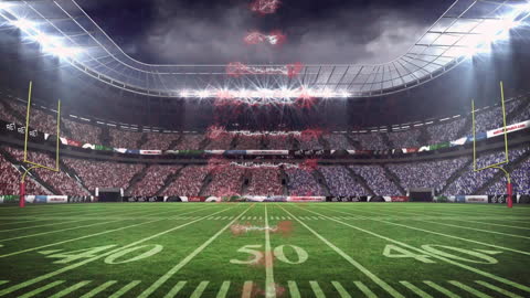 Animated Rugby Stadium with Futuristic Lighting