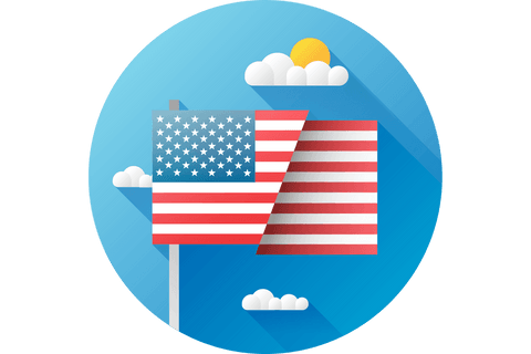 Transparent American Flag Illustration with Sun and Clouds - Download Free Stock Videos Pikwizard.com