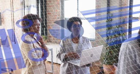 Empowered businesswoman presenting innovative solutions