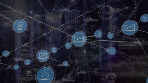 Digital Network Connections with Data in Server Room