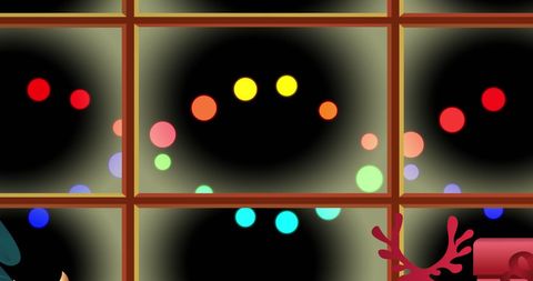 Christmas Window View With Colorful Light Spots